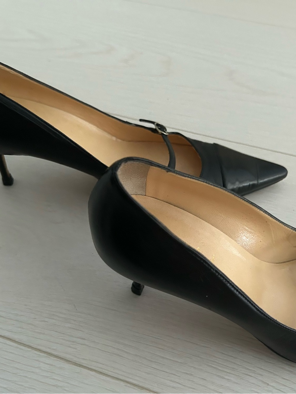 Cole Haan Classic Pointed Mary Jane Pumps - Black - Picture 4 of 6